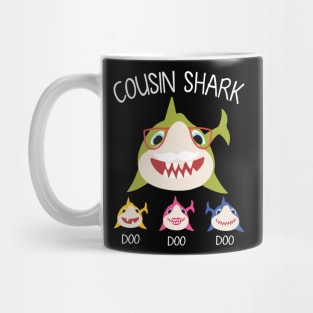 Sharks Swimming Together Happy Father Day Cousin Shark Doo Doo Doo Brother Sister Mug